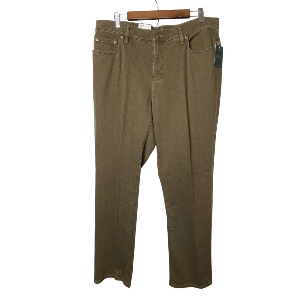 Lauren Ralph Lauren Women's Vintage Olive Classic Straight Jeans Size 14W NWT